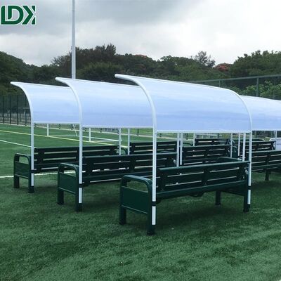 2.15m Aluminum  Soccer Pitch Portable Soccer Bench With Tent Player Team Rest Area Equipment