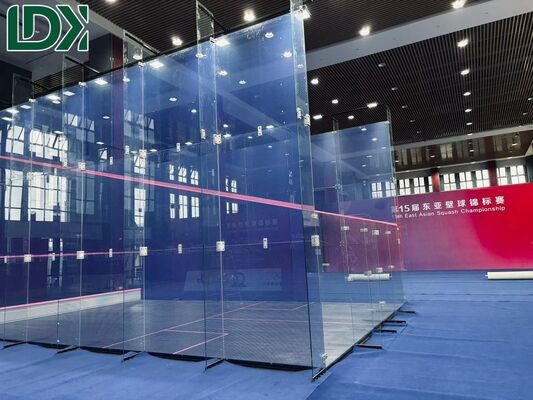 Indoor Illuminated Squash Court Single And Double Player Squash Court Sports Venue