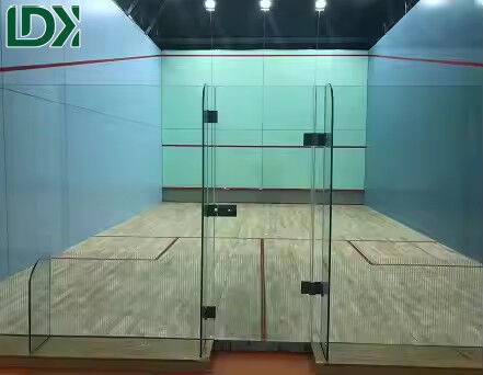 Tempered Glass Squash Court Outdoor Customization Squash Playground Wood Flooring
