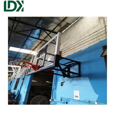 Portable Durable Wall Mounted Adjustable Height Tempered Glass Basketball Hoop For Schools LDK10017