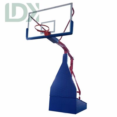 Foldable Basketball Stand With Glass Backboard And Adjustable Height Portable Basketball Hoop