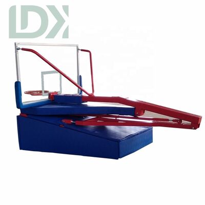 Foldable Basketball Stand With Glass Backboard And Adjustable Height Portable Basketball Hoop
