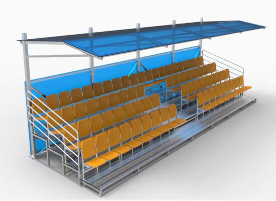 Sports Stadium Retractable Bleachers System Comfortable Front Folding Seats