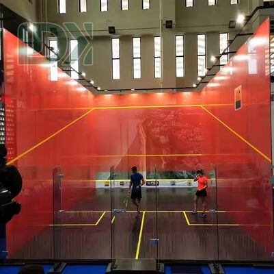 Red Panoramic Squash Venue LDK2022A With Customizable Design And Red Glass Wall