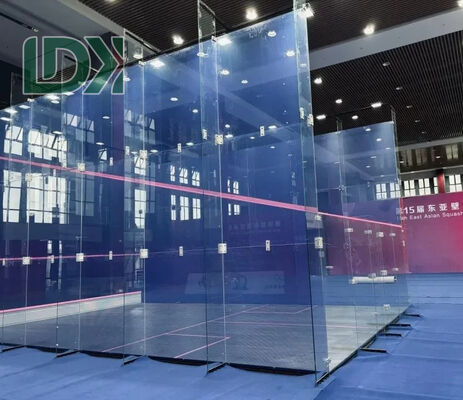 Standard Panoramic Squash Court Competition Training Venue LDK2022E with Blue GlassWall