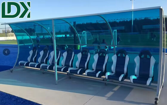 Portable Aluminum Soccer Field Seats Team Substitute Bench