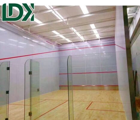 Professional Outdoor Squash Court High Strength Wood Flooring System Customized Solutions And Tempered Glass