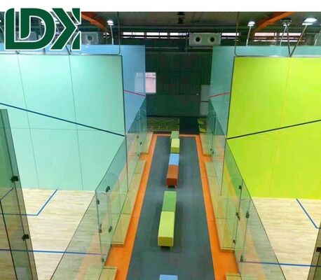 Modular Outdoor Squash Court Customized Design Anti Slip Wear Resistant Wood Flooring With 12mm Tempered Glass