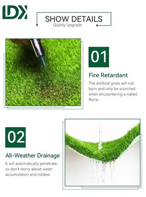 Pile Height 10 Mm LDK Turf Synthetic Grass Mat For Football Fields Green Carpet