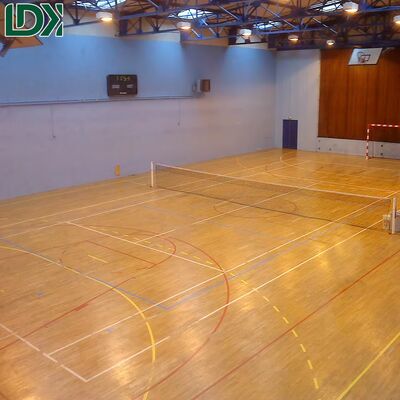Professional FIBA Basketball Court Hard Maple Wood Flooring With Customized Logo
