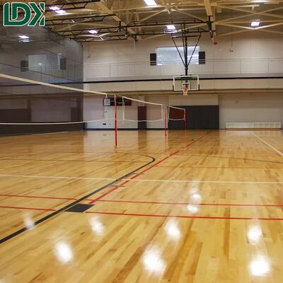 Professional FIBA Basketball Court Hard Maple Wood Flooring With Customized Logo