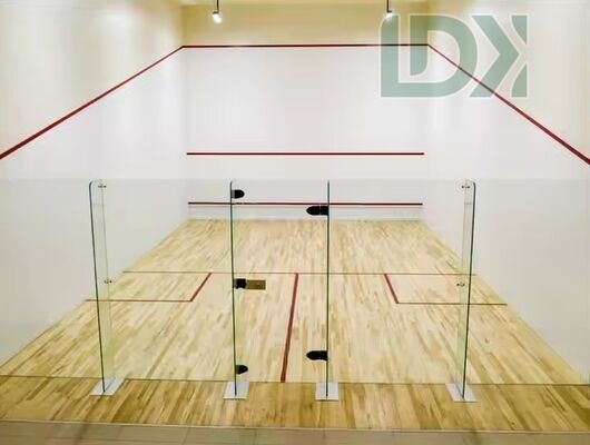 Premium Hybrid Glass Squash Court – Vibrant Multicolor Play for Elite Performance