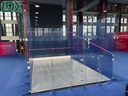 Tempered Glass Squash Court Outdoor Customization Squash Playground Wood Flooring