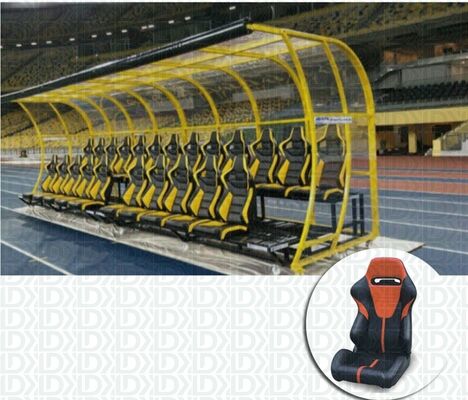 Foldable Double Row Soccer Pitch Leather  Football Substitute Bench Sideline Solution
