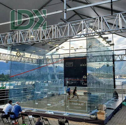 Lighting-Enabled Steel Frame Panoramic Squash Court Glass Wall For Outdoor Squash Venues