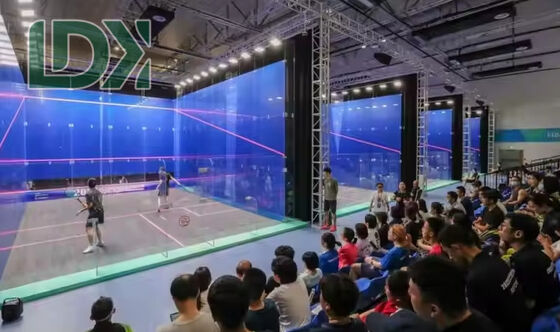 Blue Panoramic Squash Court Double Field 9750mm X 7620mm Top Choice For Competitions