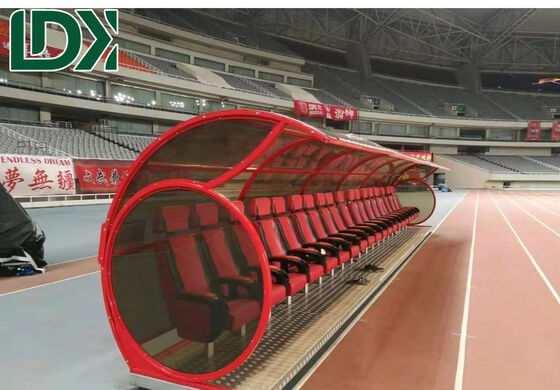 Soccer Bench Seats In Customized Colors UV Resistant Polycarbonate Football Chairs With Aluminum Alloy