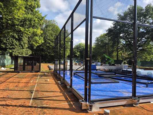 Paddle Tennis Equipment With Full Glass Panoramic Padel Court