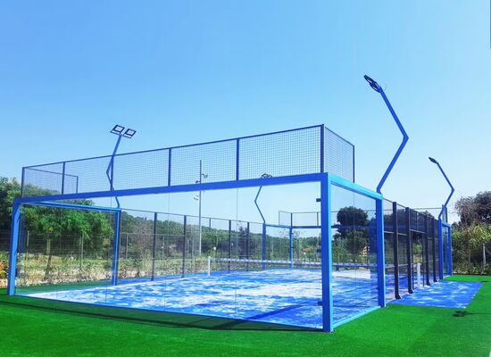 Tempered Glass Panoramic Outdoor Padel Court Professional Platform Tennis Field Equipment With Steel Mesh