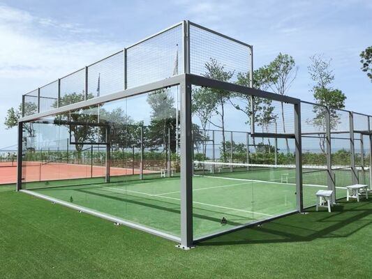 Tempered Glass Panoramic Outdoor Padel Court Professional Platform Tennis Field Equipment With Steel Mesh
