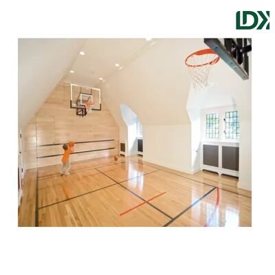 Removable Solid Hardwood Sports Flooring - Custom Logo Indoor Basketball/Volleyball Court for Schools & Gyms
