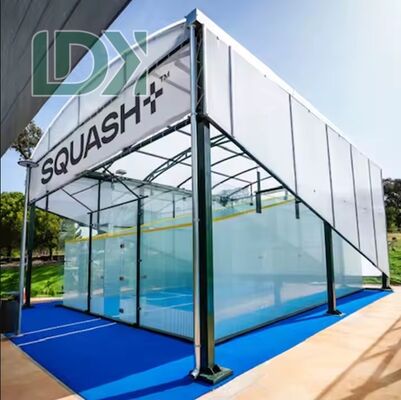 Lighting-Enabled Steel Frame Panoramic Squash Court Glass Wall For Outdoor Squash Venues