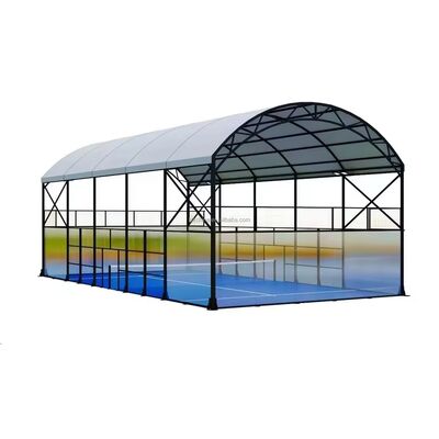 High Quality Indoor Outdoor Panoramic Padel Tennis Court Roof Supplier Customized Removable Padel Tennis Court